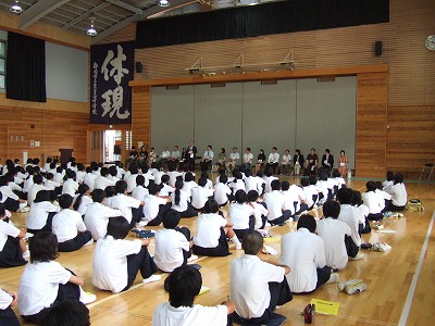 東豊田中学校へ・お仕事紹介「乾物屋主人」として