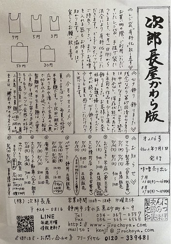 次郎長屋かわら版256号　2020年7月号